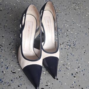 Sergio Rossi Women's Navy and White Heels